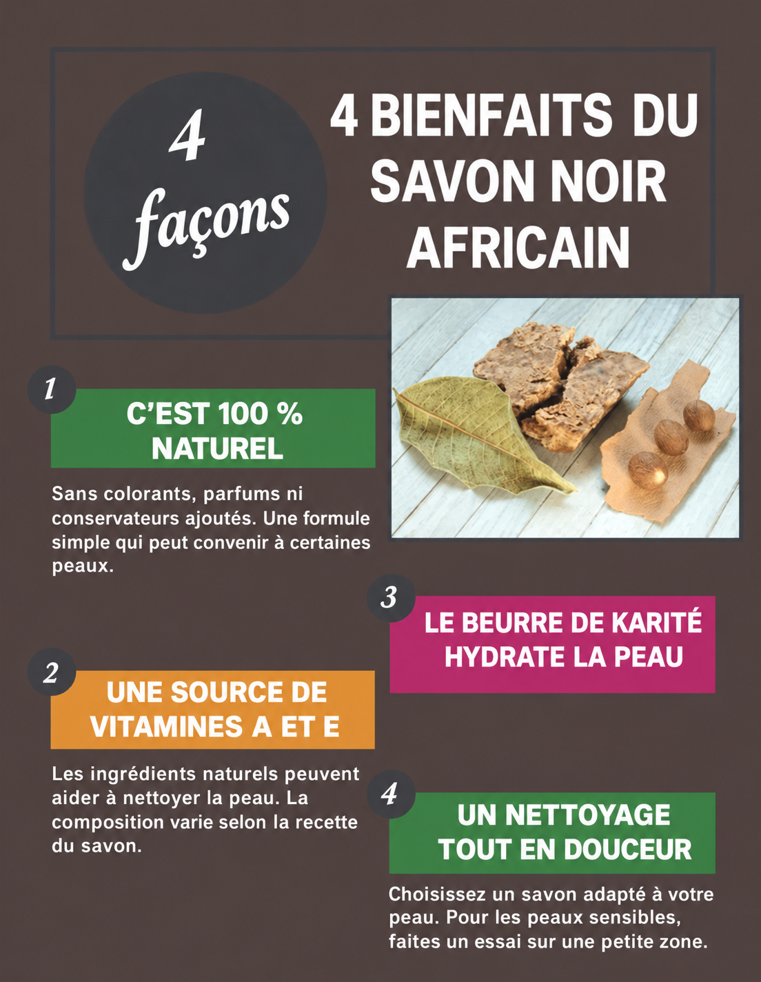 Savon Noir Africain Naturel Bruit 454 g - VEIN3
