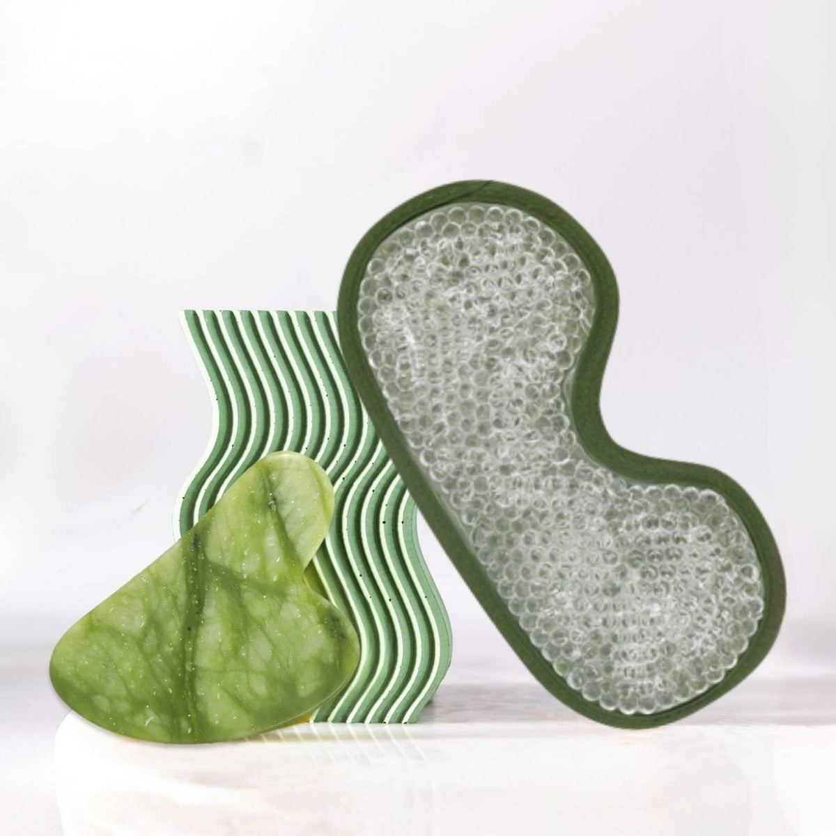 Kit Gua Sha Jade Vert + Masque de relaxation chaud/froid