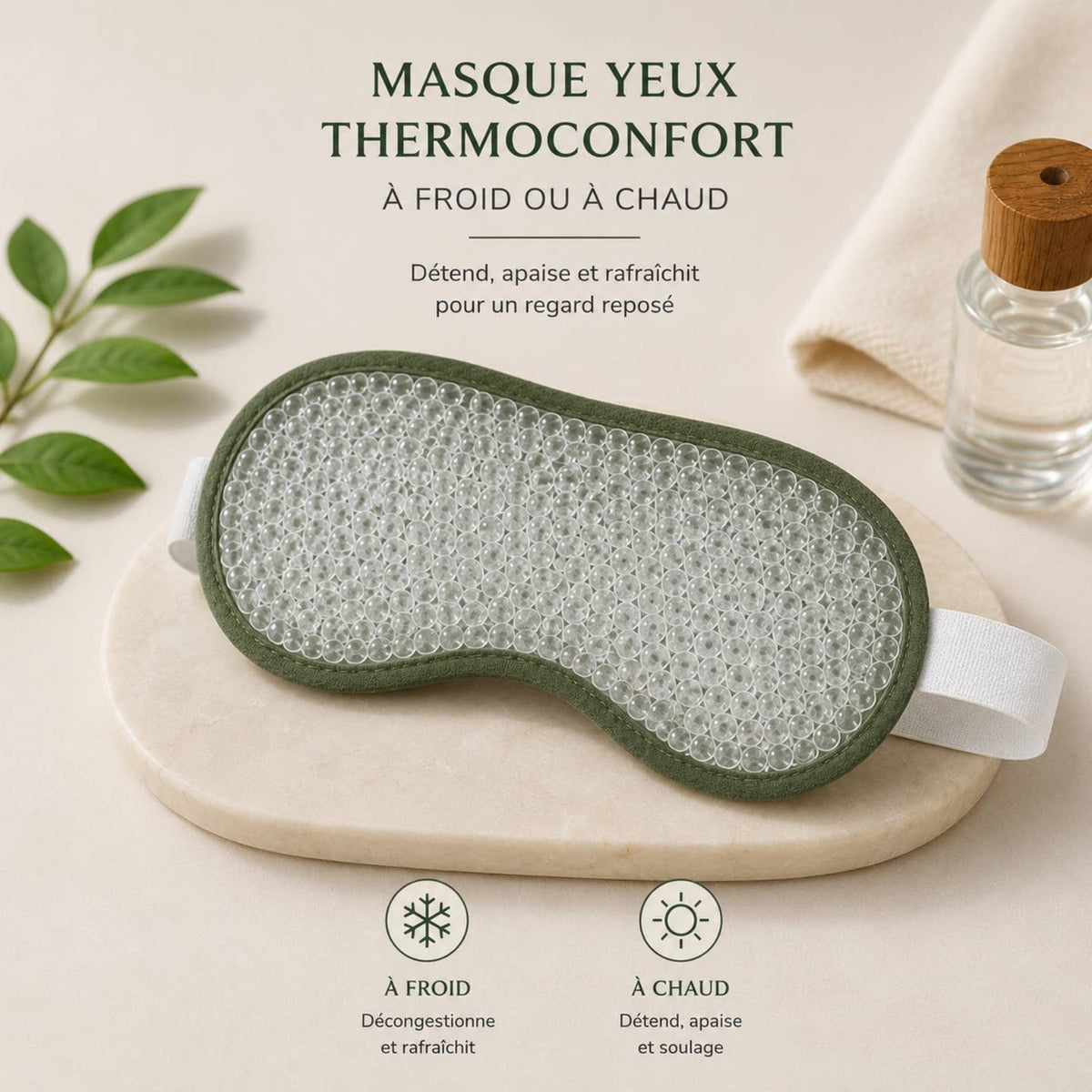 Kit Gua Sha Jade Vert + Masque de relaxation chaud/froid