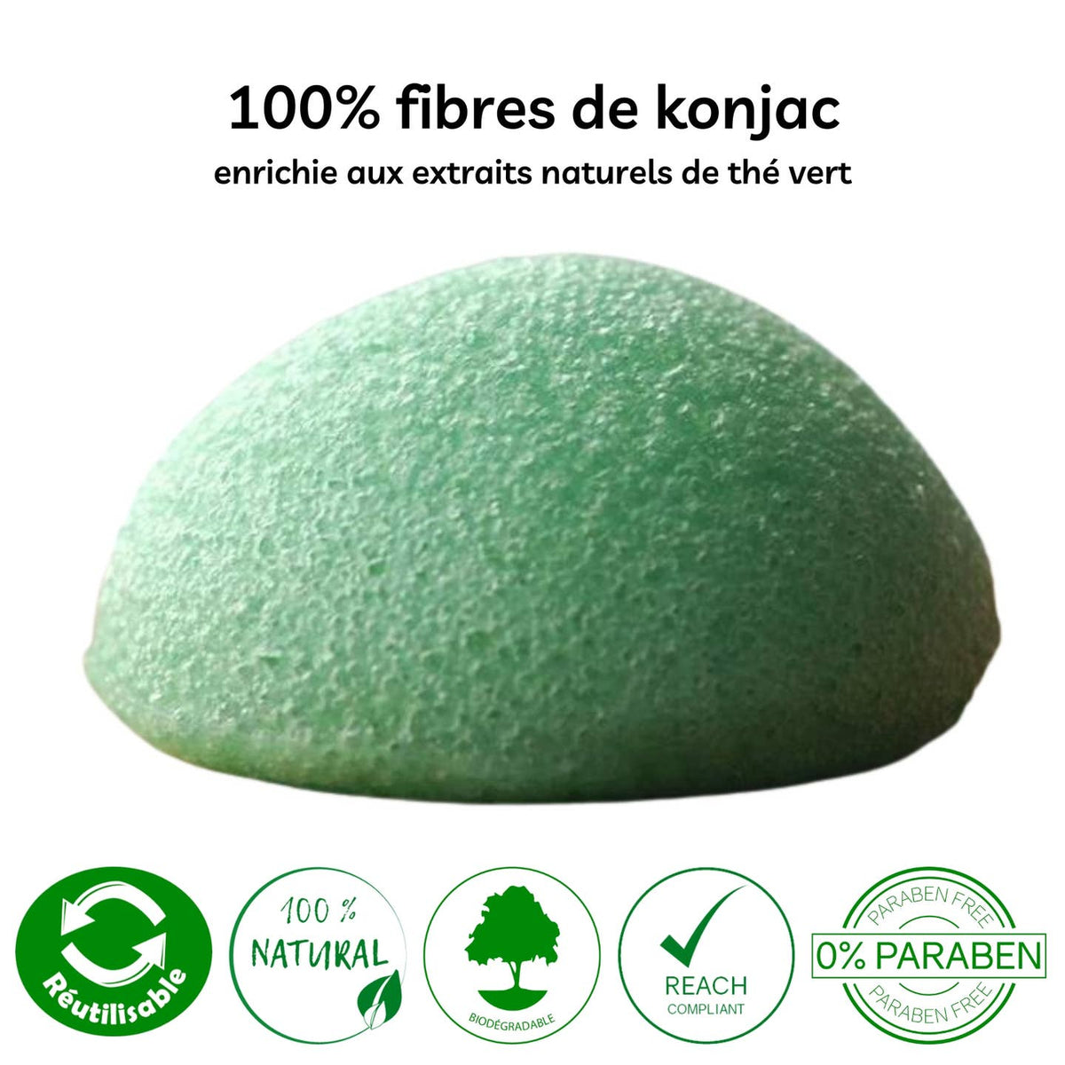Éponge Konjac pour le Visage – 100 % Naturelle