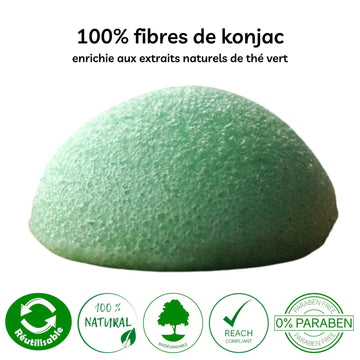 Éponge Konjac pour le Visage – 100 % Naturelle