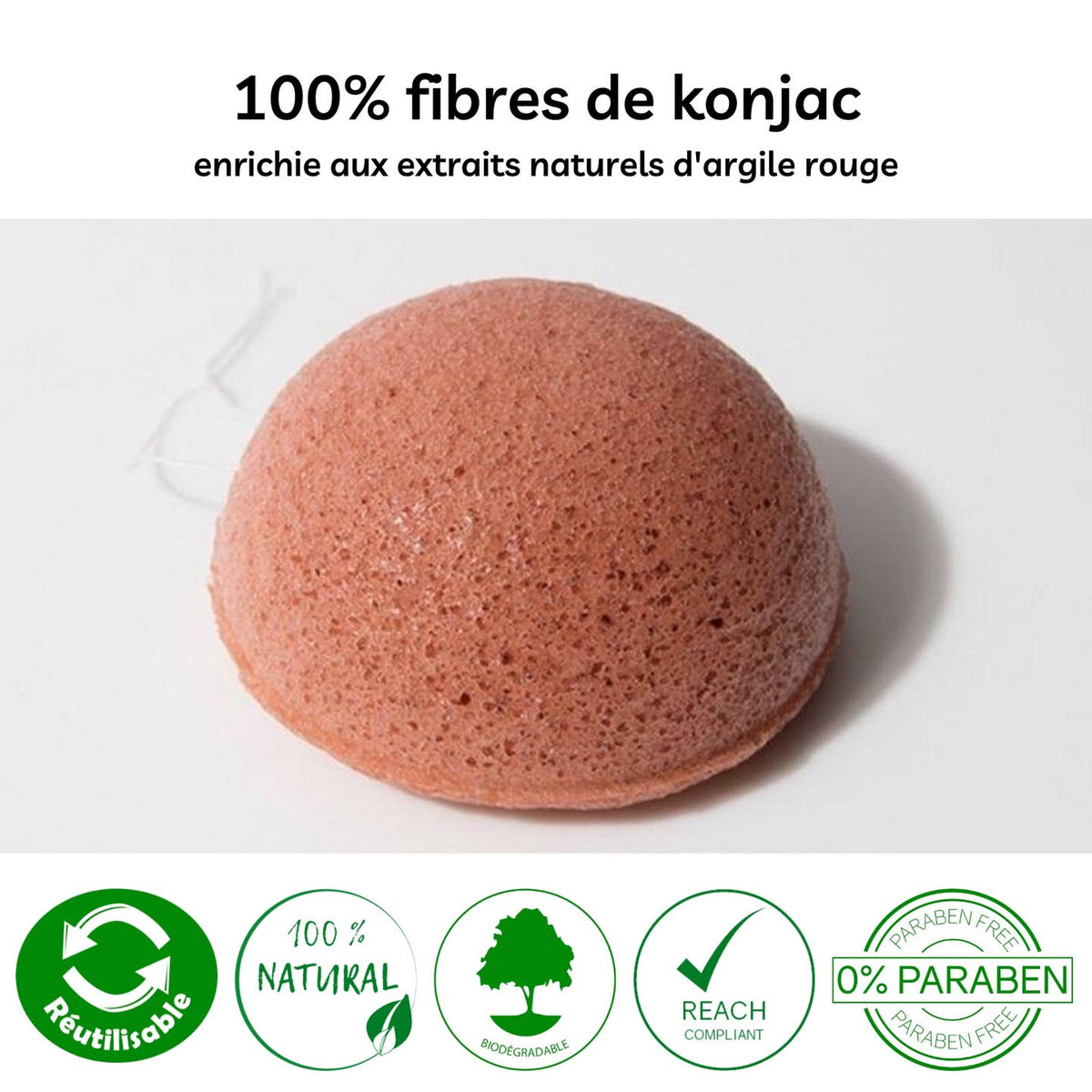 Éponge Konjac pour le Visage – 100 % Naturelle
