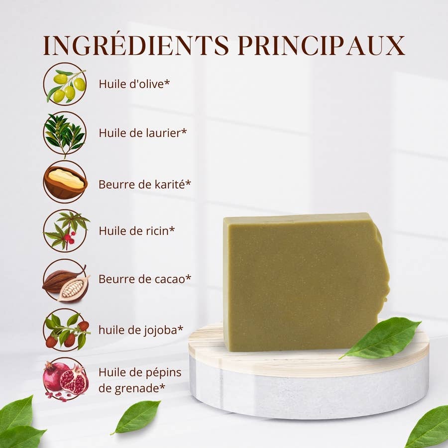 Savon Bio Artisanal Huile d'olive, Laurier Beurre de karité