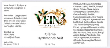 Crème Hydratante Nuit VEIN3 – Nutrition & Éclat